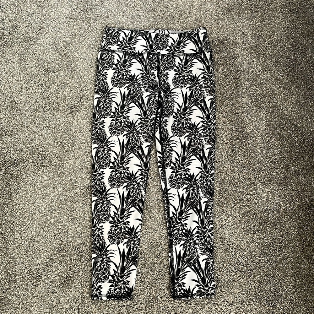 Evolution and Creation EVCR Active Women Leggings Pineapple Black/White M